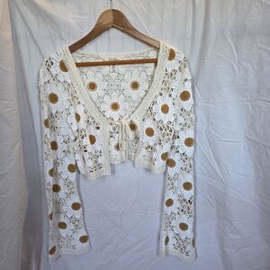 Jessica Simpson Flower Crochet Top